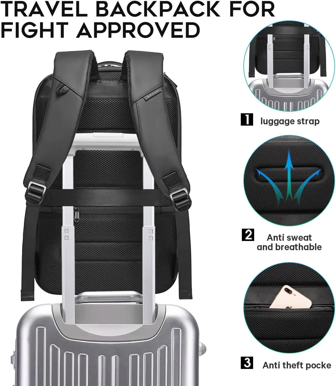 Умный рюкзак для бизнес-ноутбука bange - Фотография_5