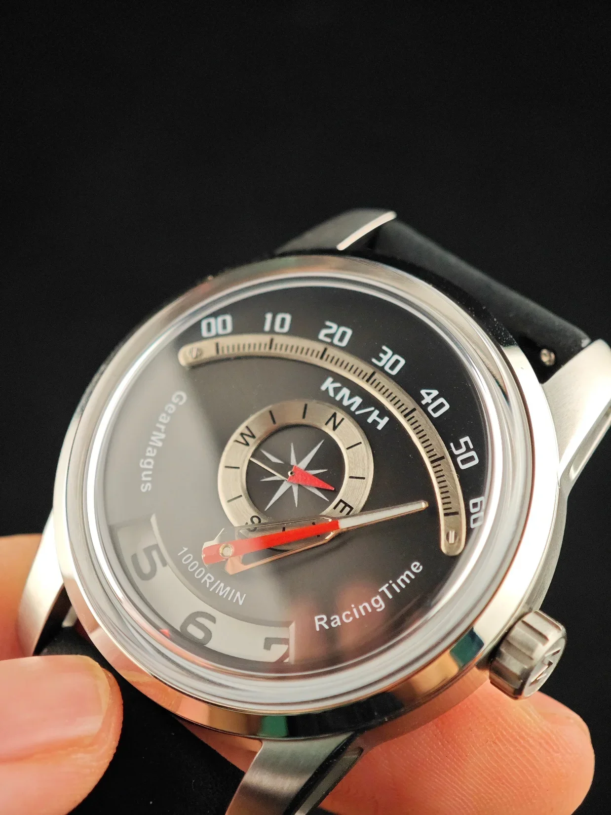 Мужские механические часы racing time jumping с сапфировым стеклом - Фотография_4