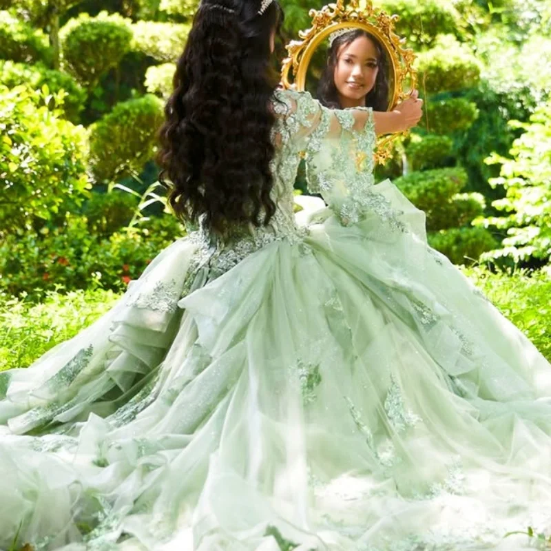 Блестящее мятно-зеленое платье - Фотография_2