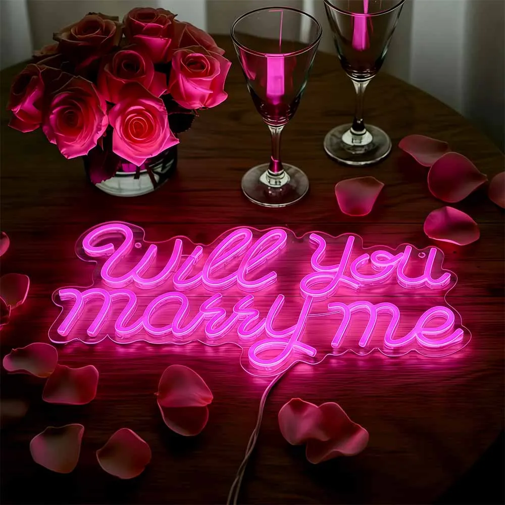 Светодиодная неоновая вывеска «will you marry me» - Фотография_2