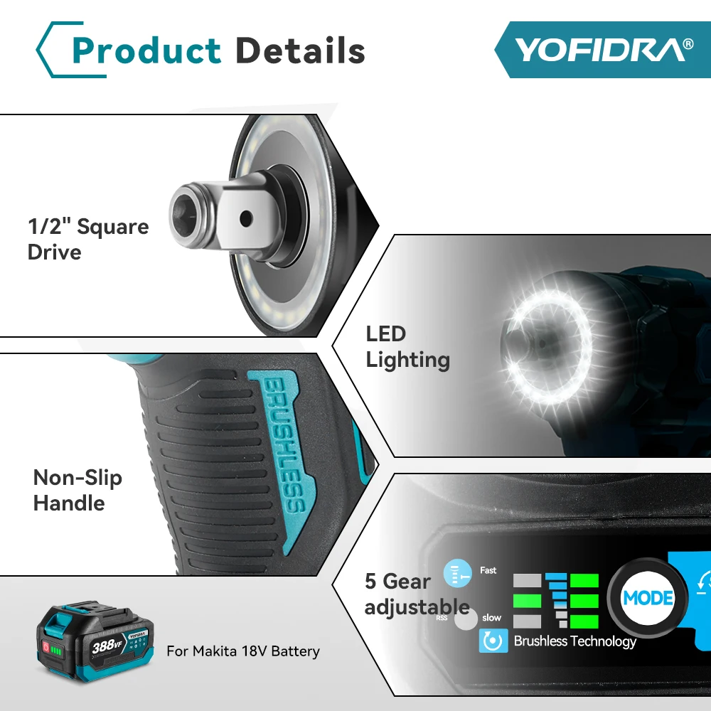 Yofidra 1200 нм бесщеточный электрический - Фотография_5