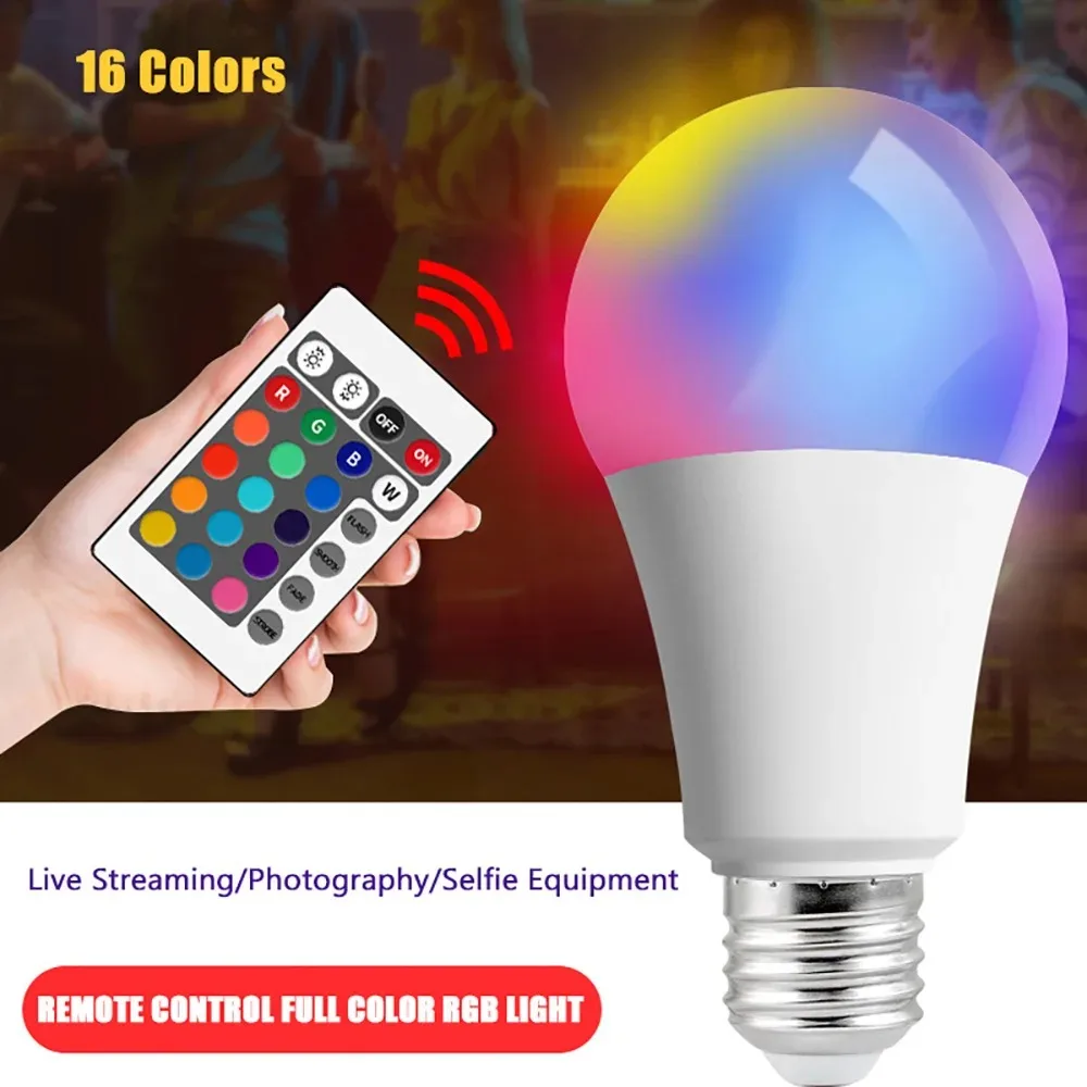 E27 rgb светодиодная лампа 220 в - Фотография_2