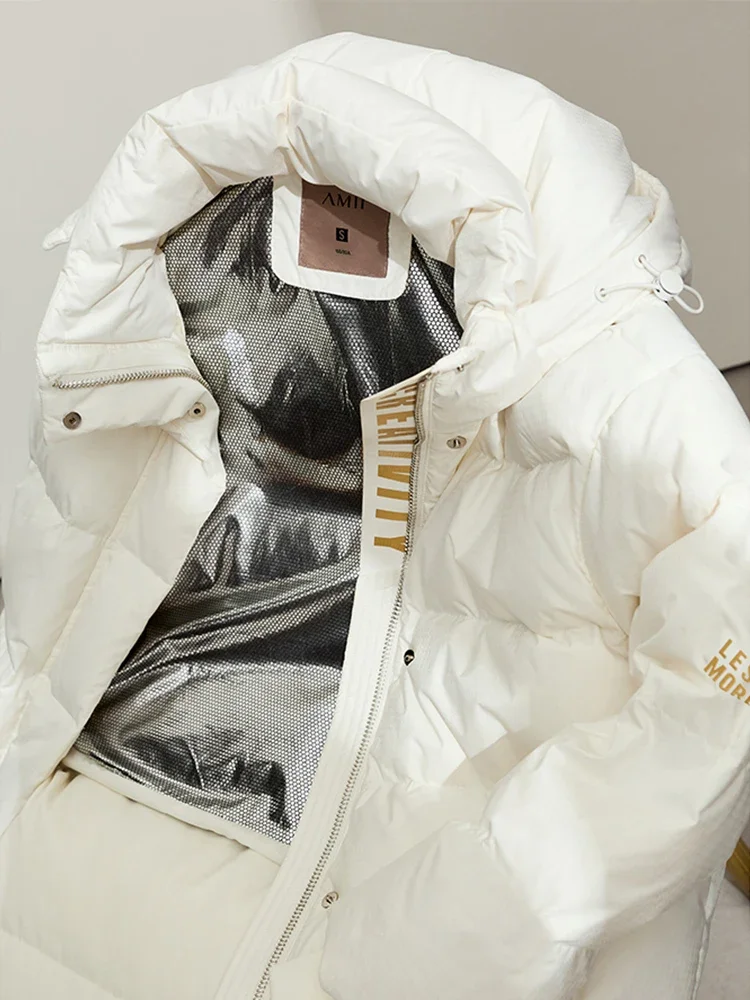 Женское пальто на хлопковом наполнителе с принтом букв amii - Фотография_2