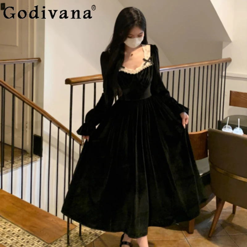 Осеннее бархатное платье принцессы