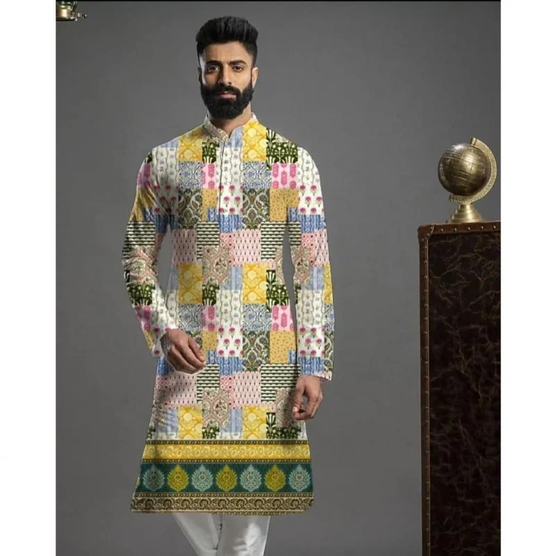 Мужской цифровой печатный kurta vardha - Фотография_4