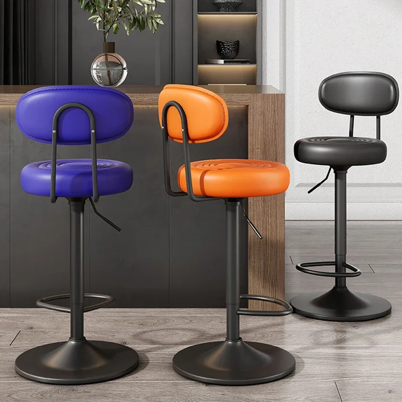 Поворотный регулируемый по высоте барный стул со спинкой - Фотография_2