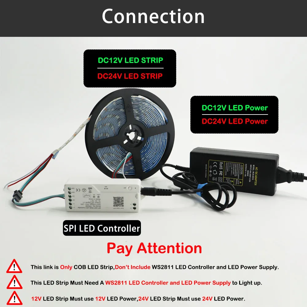 Ws2811 rgbic cob светодиодные ленты - Фотография_5