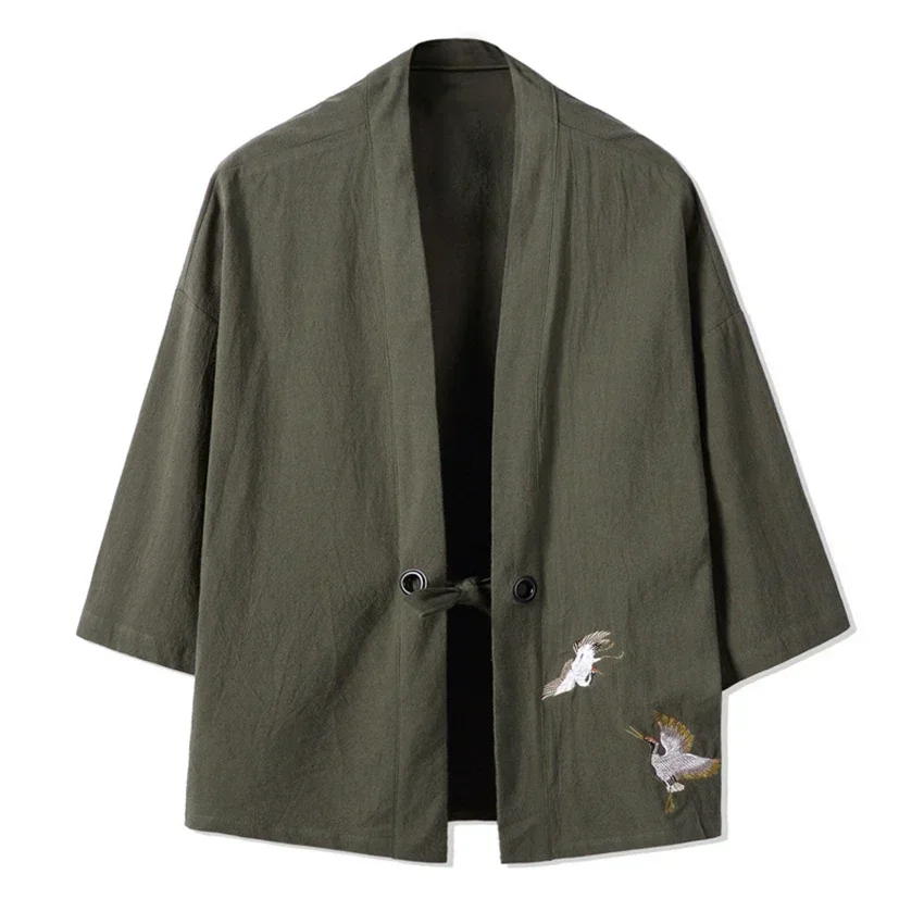 Кимоно haori с вышивкой журавля