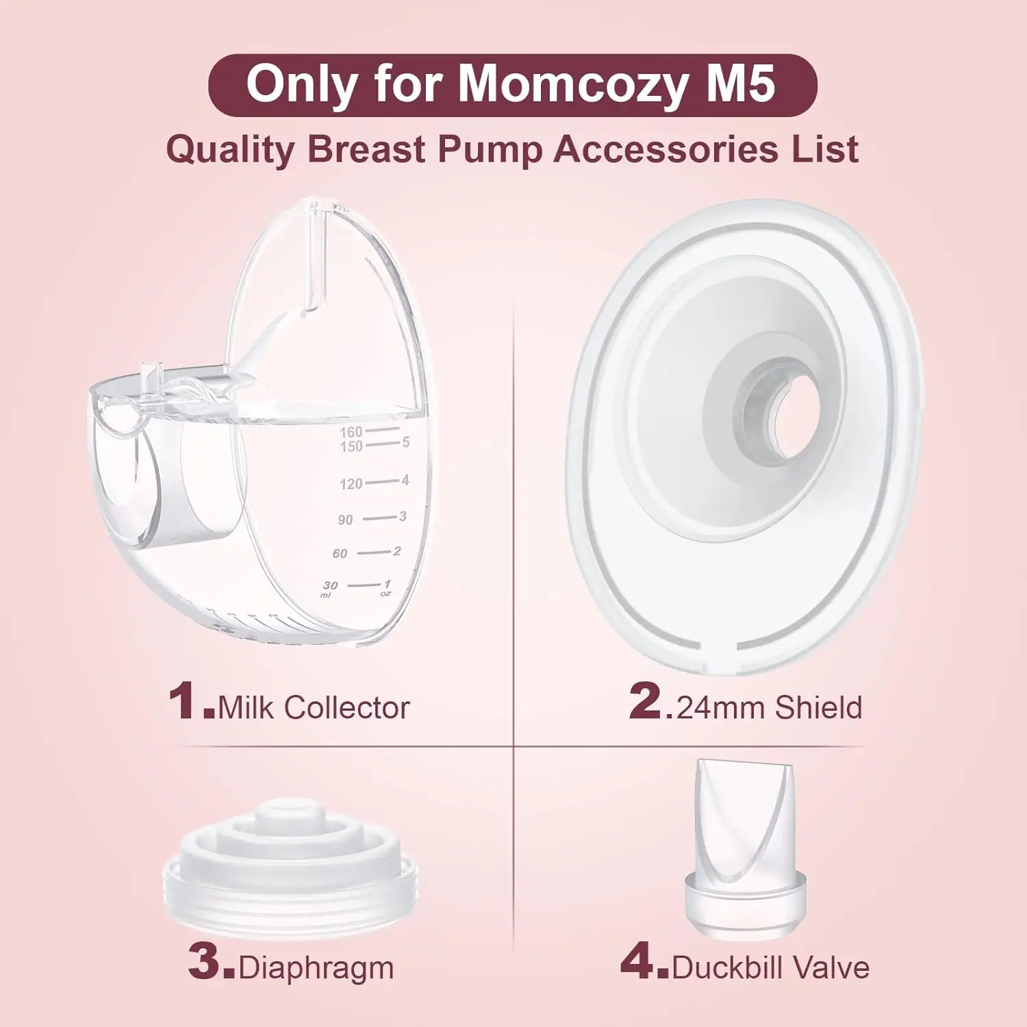 Два комплекта, совместимые с запасными частями для молокоотсоса momcozy m5 - Фотография_2