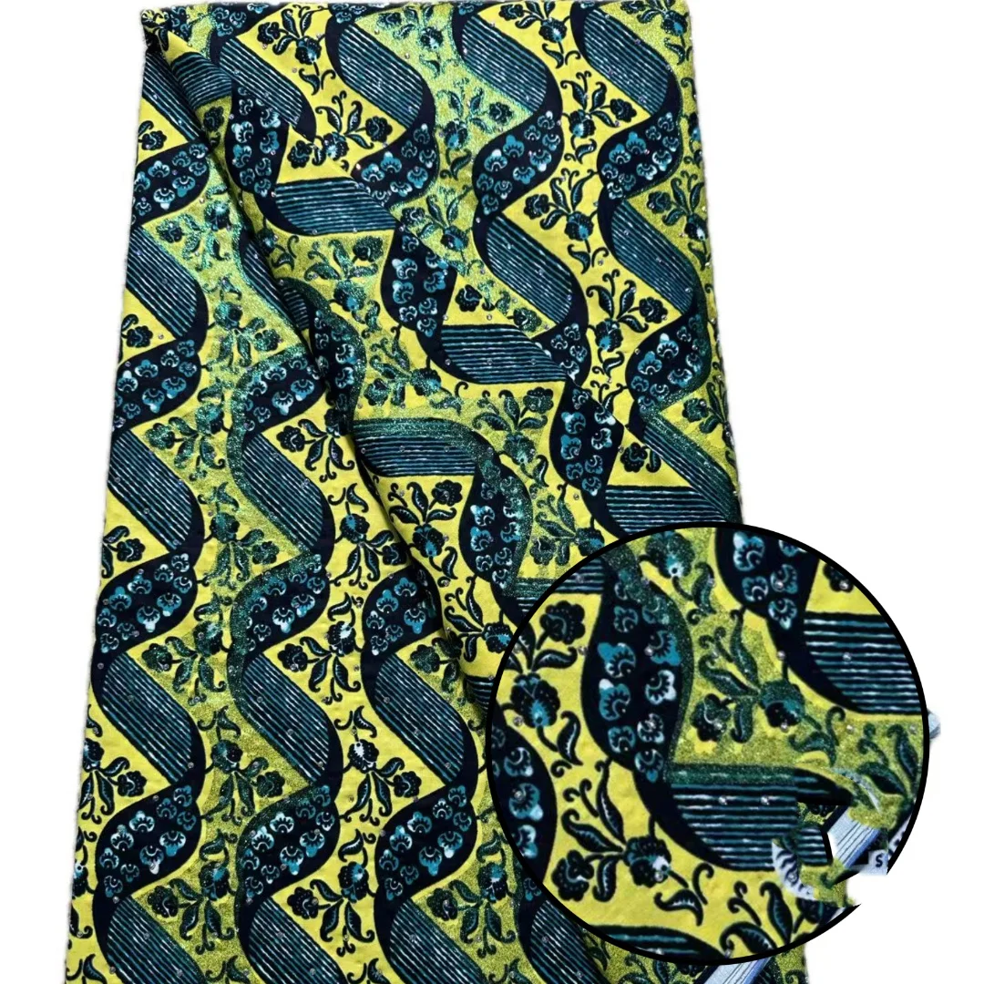 Хлопковая африканская золотая с каменным воском - Фотография_6