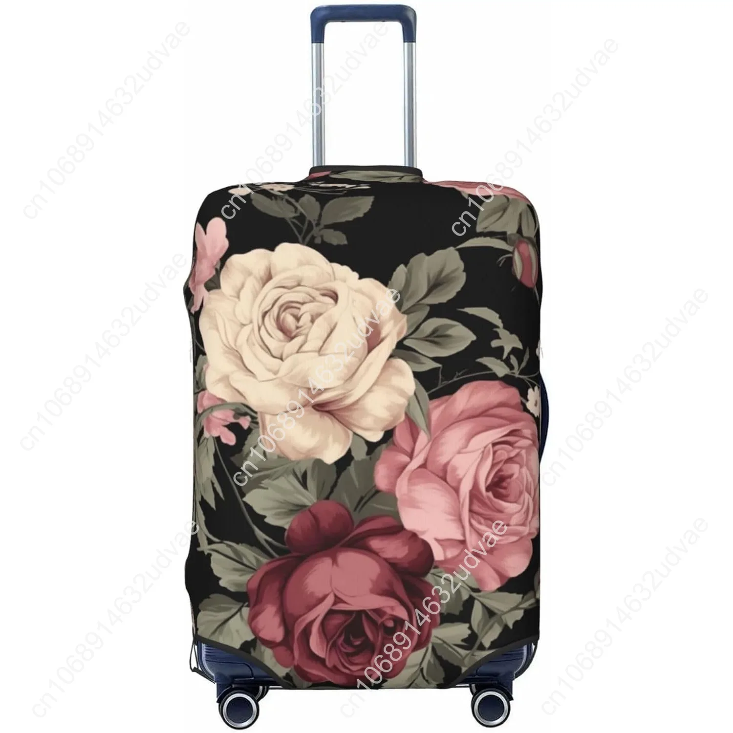 Vintage pink and cream dark floral