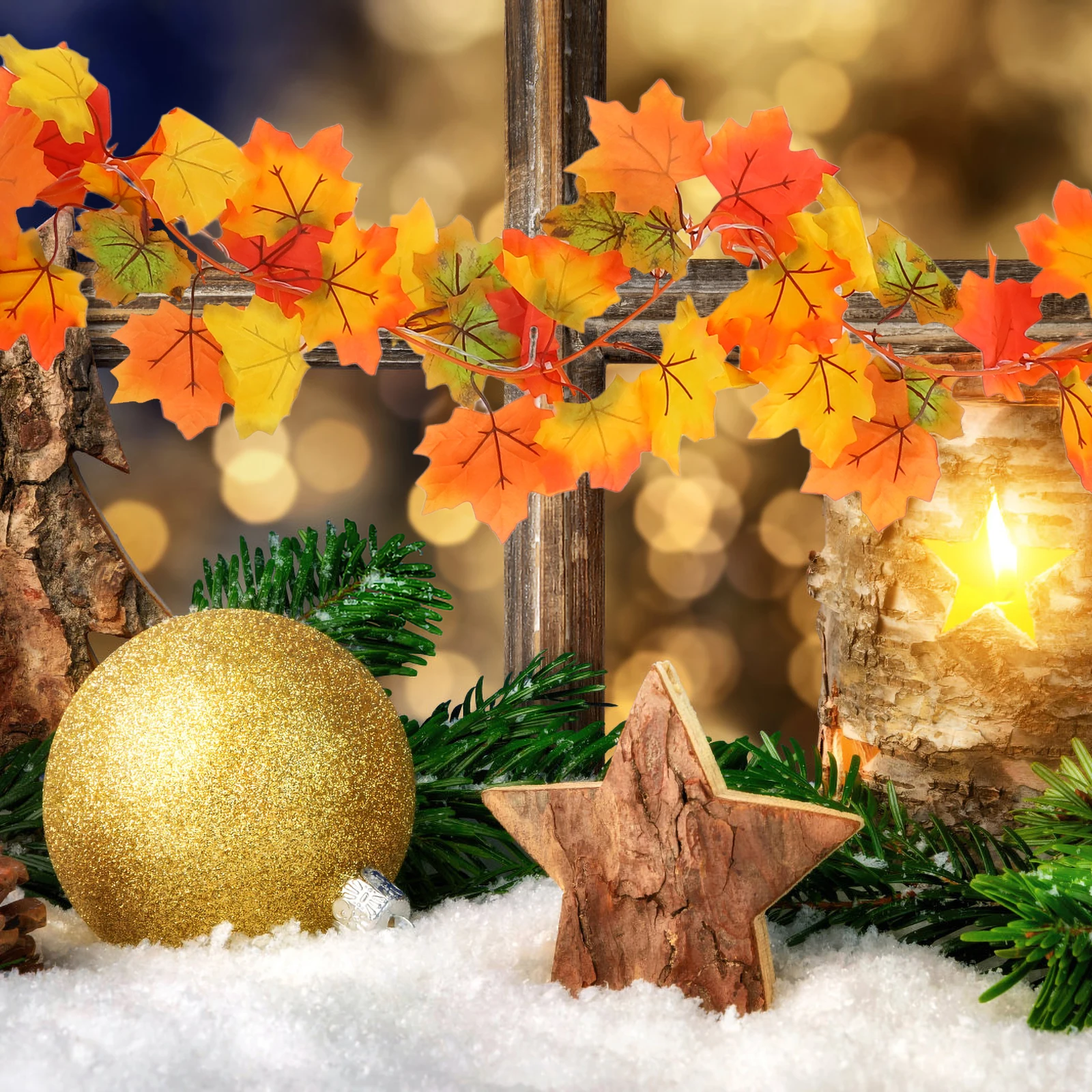 Струна для лампы с кленовым листом