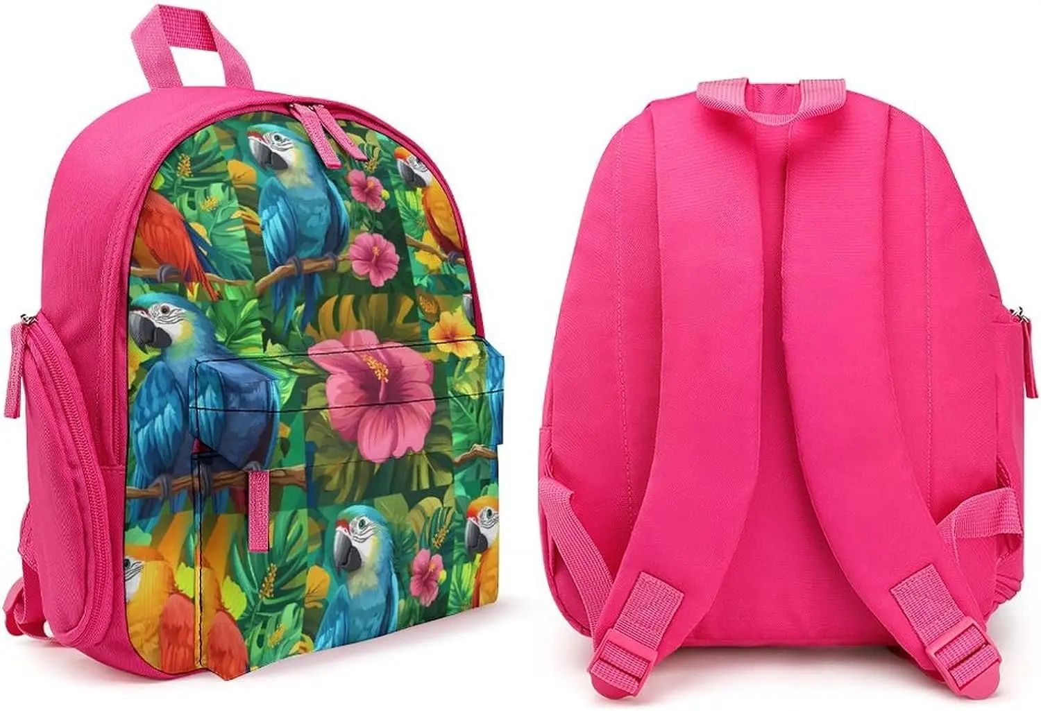 Дорожный рюкзак для ноутбука с попугаем и гибискусом - Фотография_4