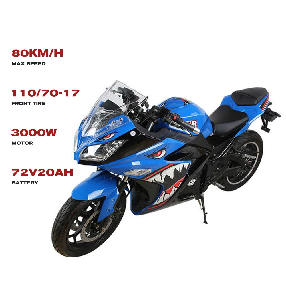 Электрический мотоцикл для взрослых 72v20ah 80 км/ч