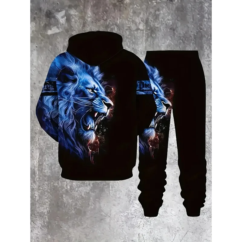 Мужская толстовка с 3d-принтом и тигровым узором