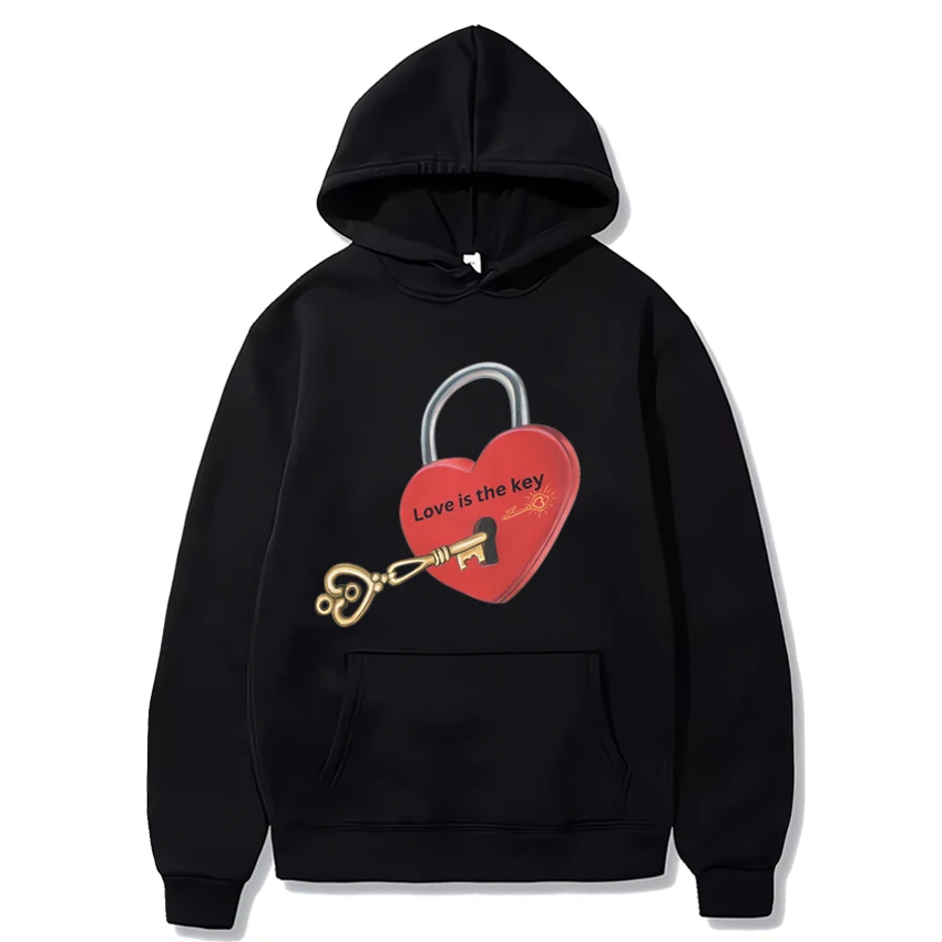 Толстовка с капюшоном love is key для мужчин и женщин