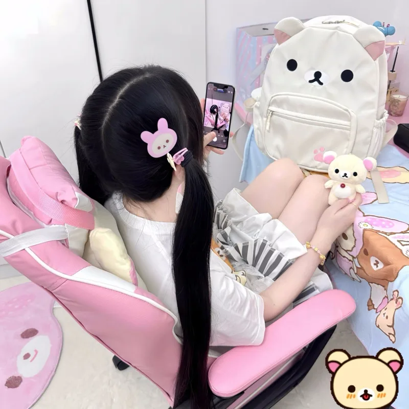 Милый рюкзак rilakkuma с мультяшной вышивкой - Фотография_4