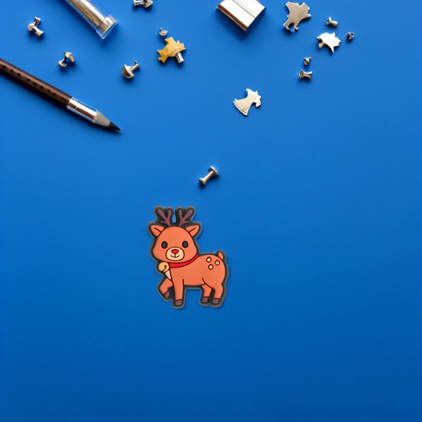 Рождественский зажим для карандашей с оленями