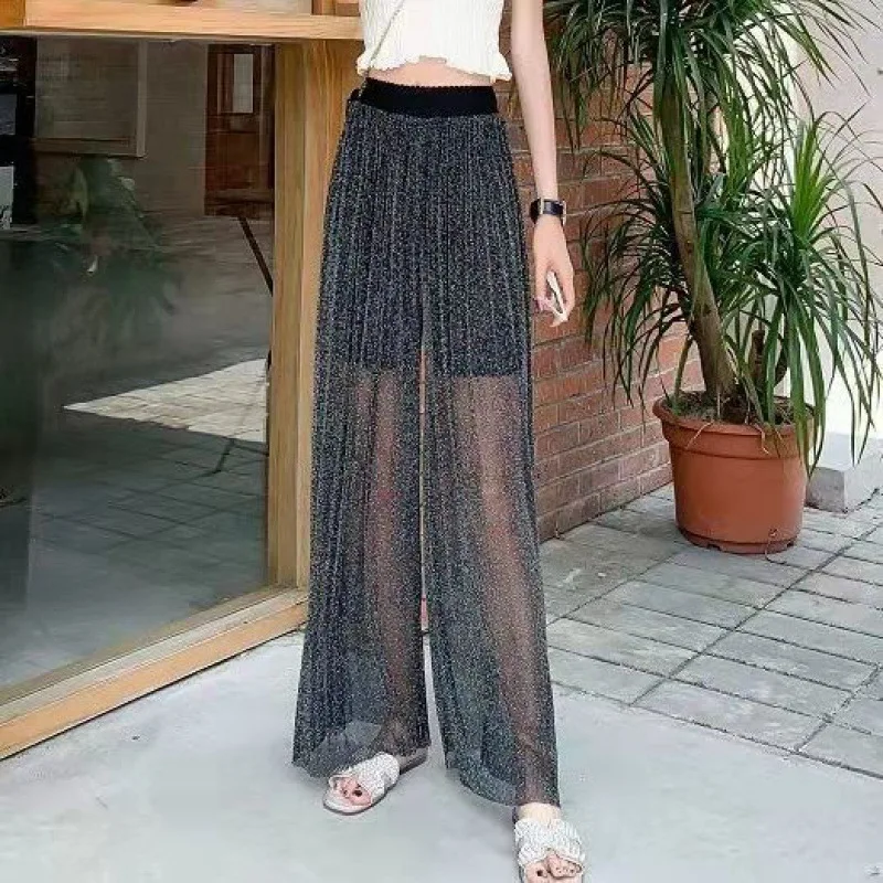 Брюки женские плиссированные с завышенной талией - Фотография_4