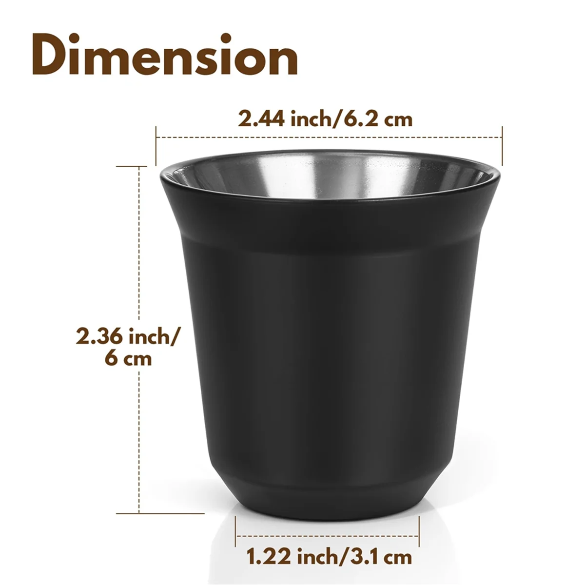A72p набор чашек для эспрессо из нержавеющей стали - Фотография_3