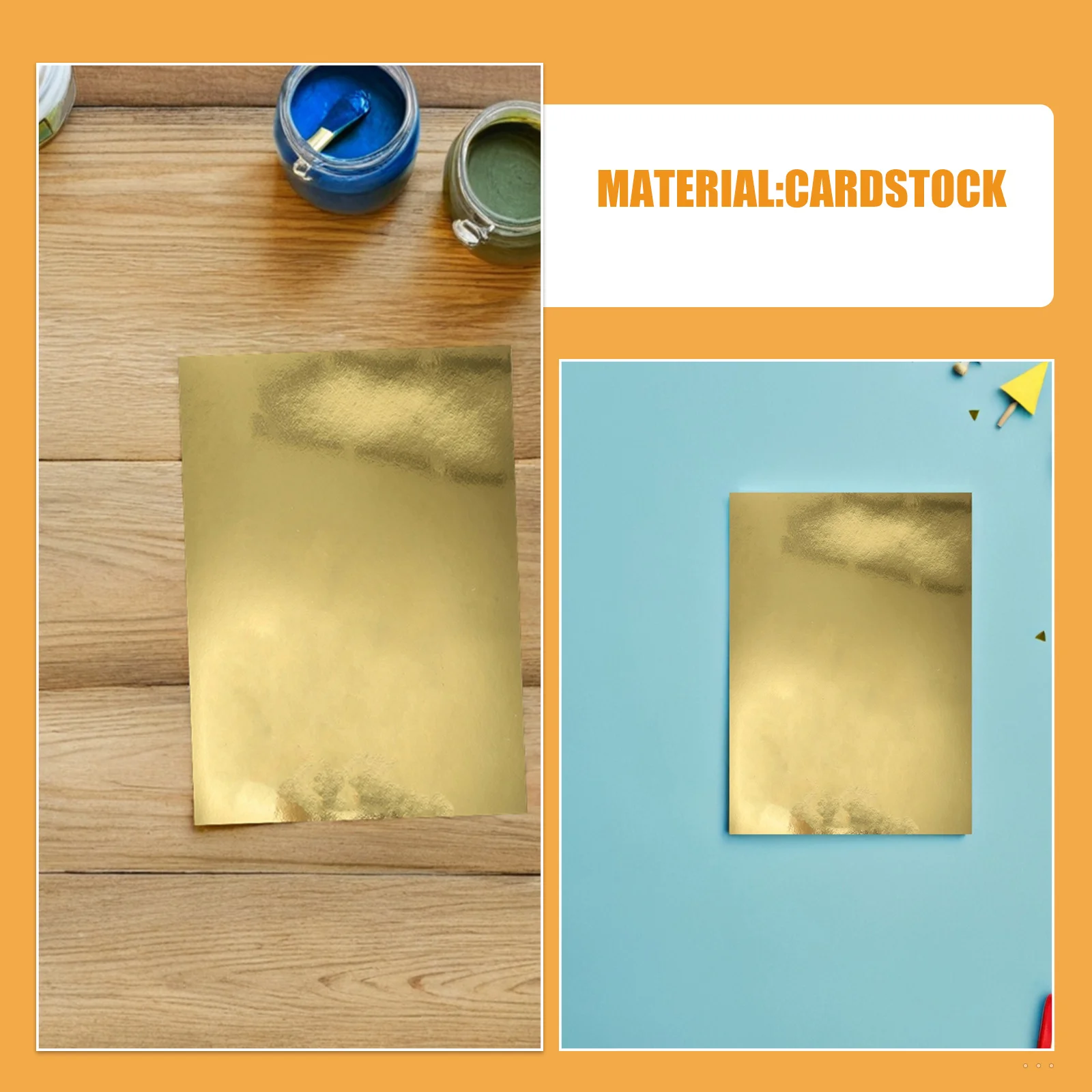 Золотая зеркальная картонная бумага a5 - Фотография_2