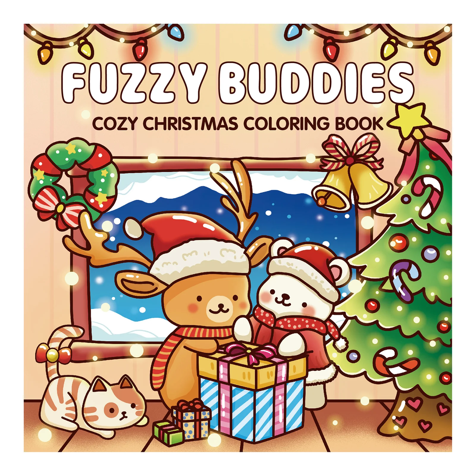 Уютная рождественская книжка-раскраска fuzzy buddies