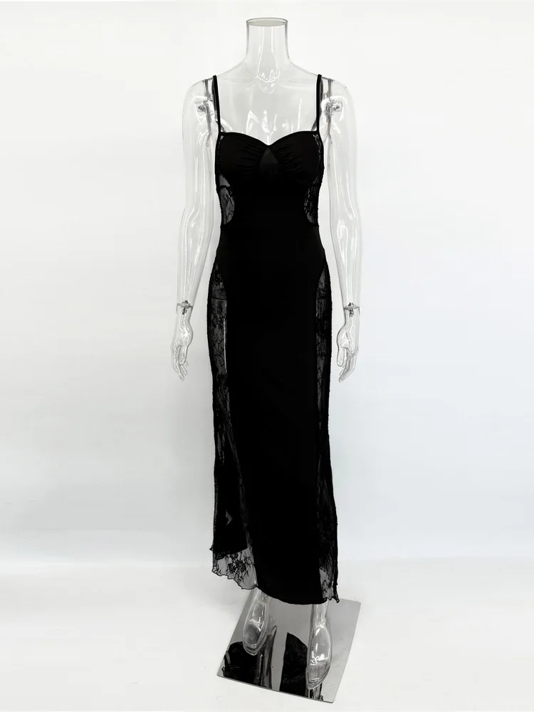 Tossy кружевное ажурное тонкое платье с бретелькой на шее - Фотография_6