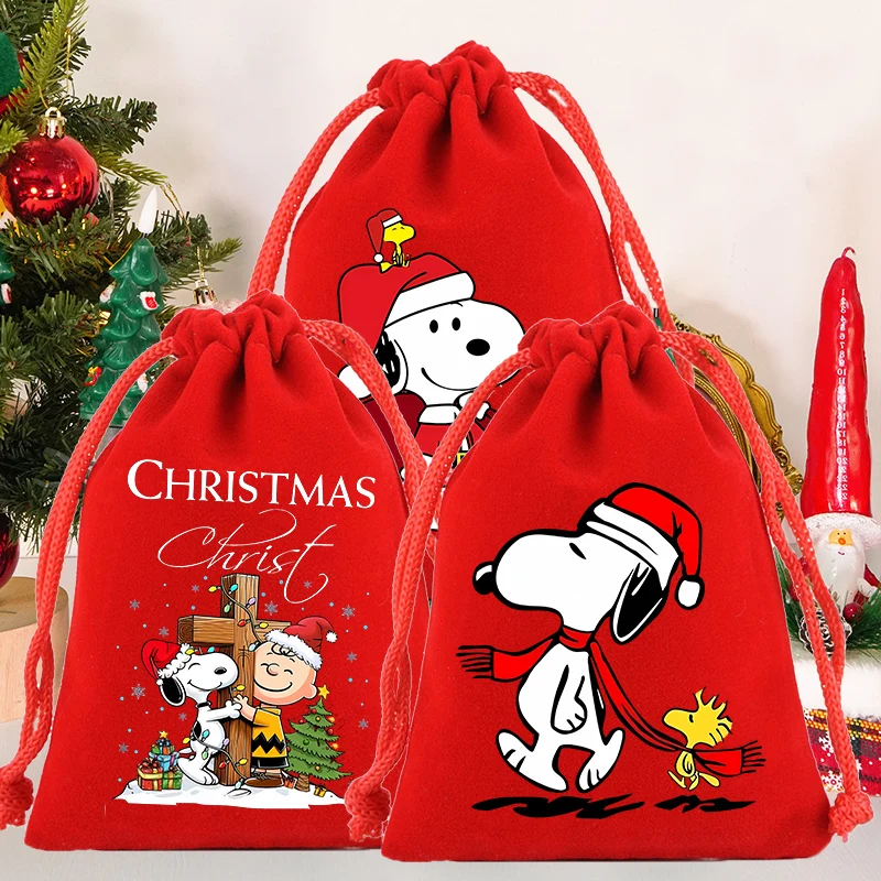 Snoopys красные сумки из нетканого материала на шнурке