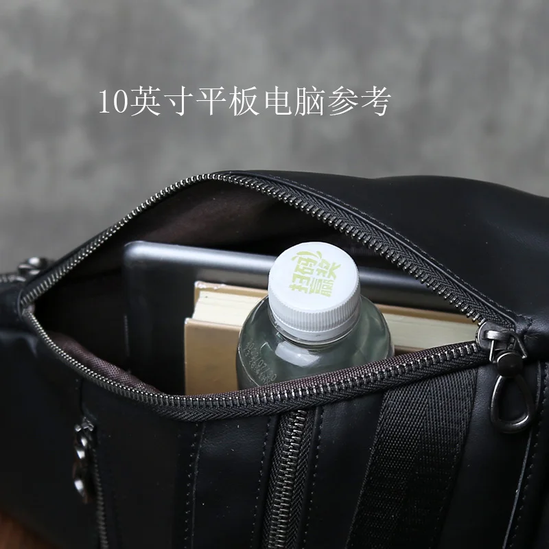 Нагрудная сумка большой емкости из воловьей кожи - Фотография_5