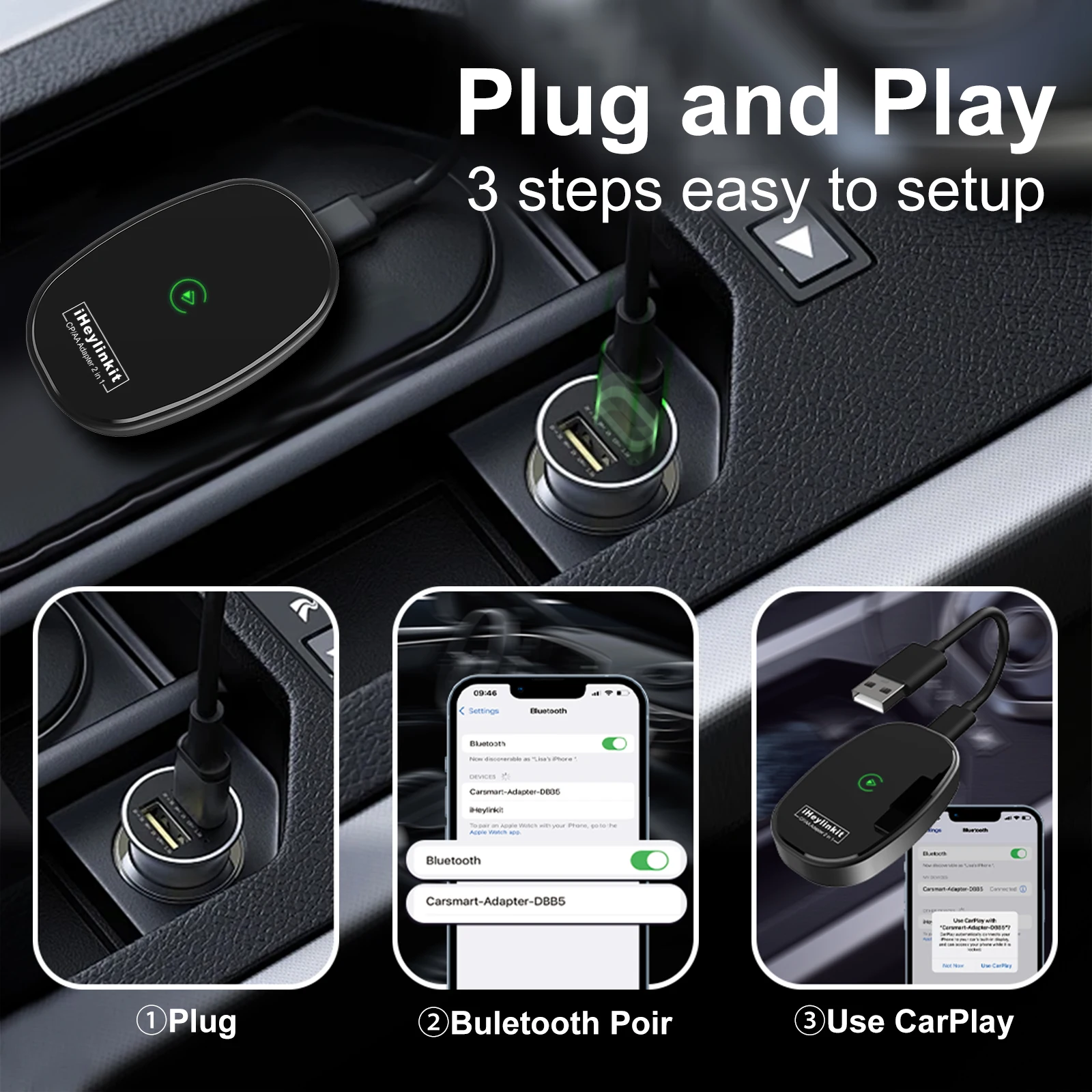 Iheylinkit wireless carplay android - Фотография_5