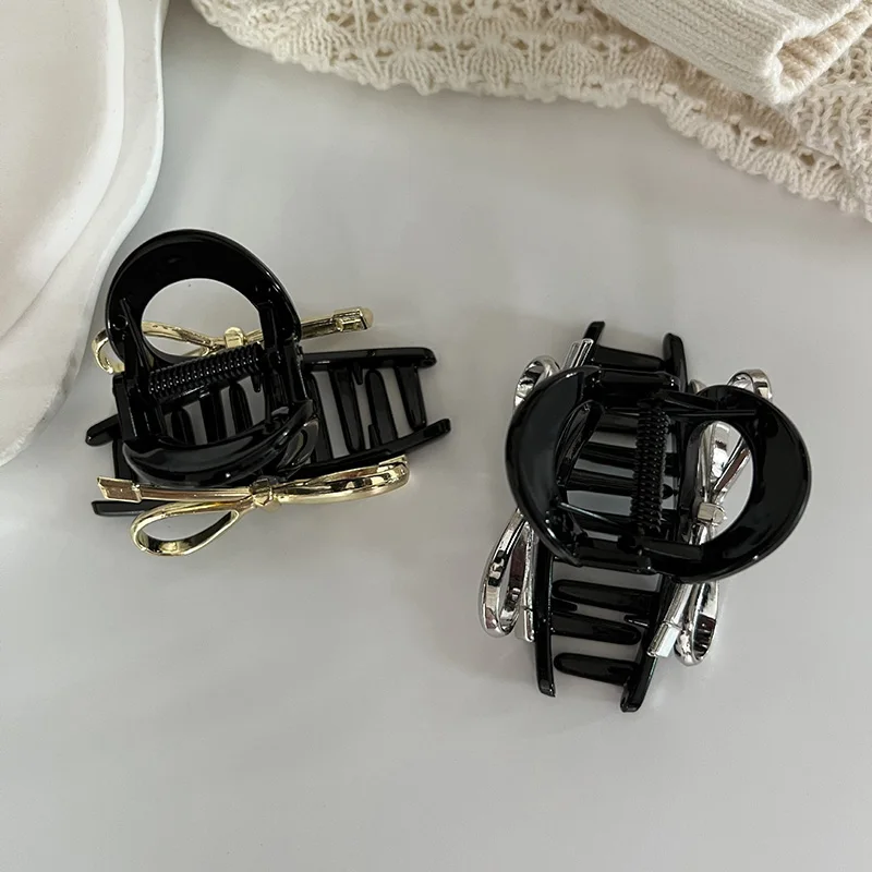 Металлическая заколка для волос с бантом для женщин - Фотография_5