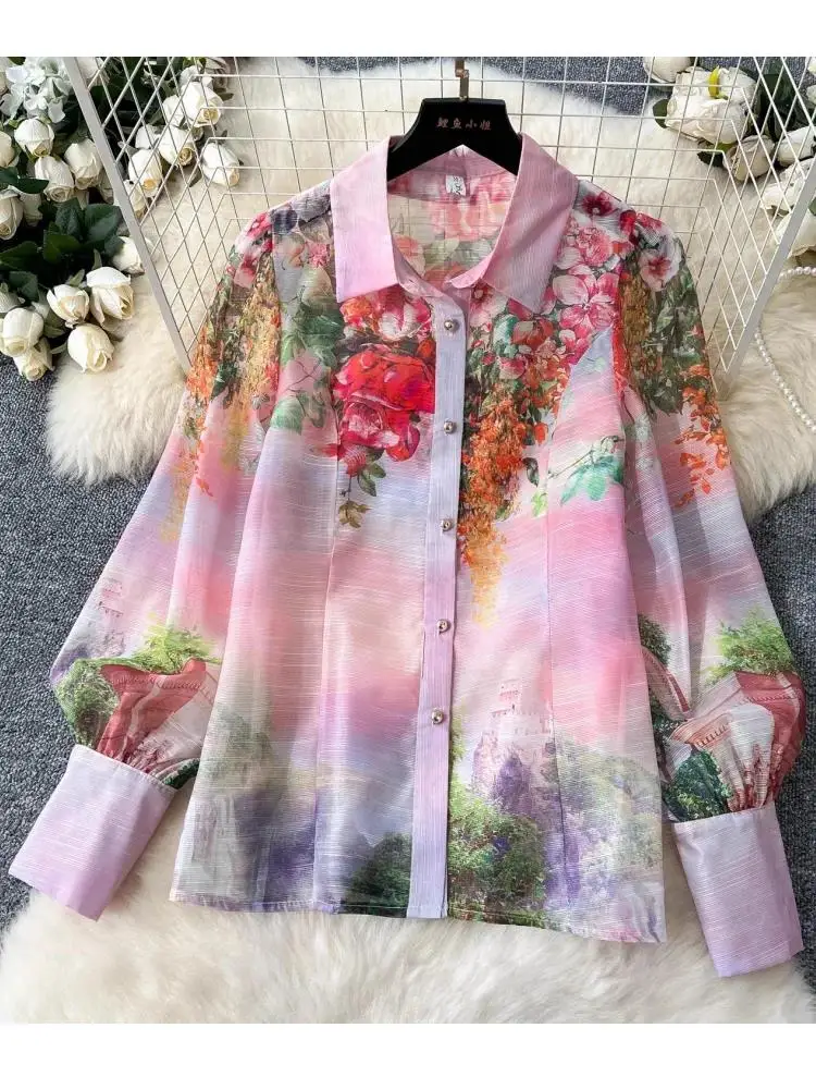 Весенне-осенний великолепный комплект из 2 предметов с цветочным принтом - Фотография_5