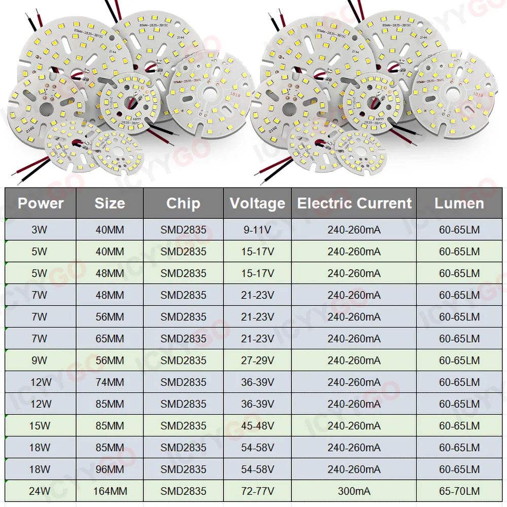 3w 5w 7w 9w 12w 15w 18w 24w smd - Фотография_2