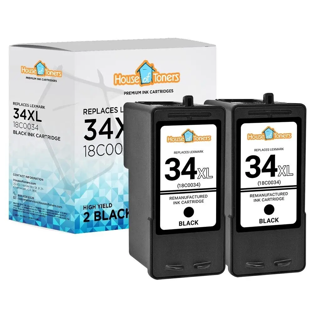 Черные чернила 2 pk #34 для lexmark