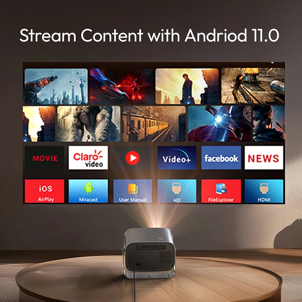 Vevshao a12 проектор мини портативный светодиодный видео android 13 - Фотография_6