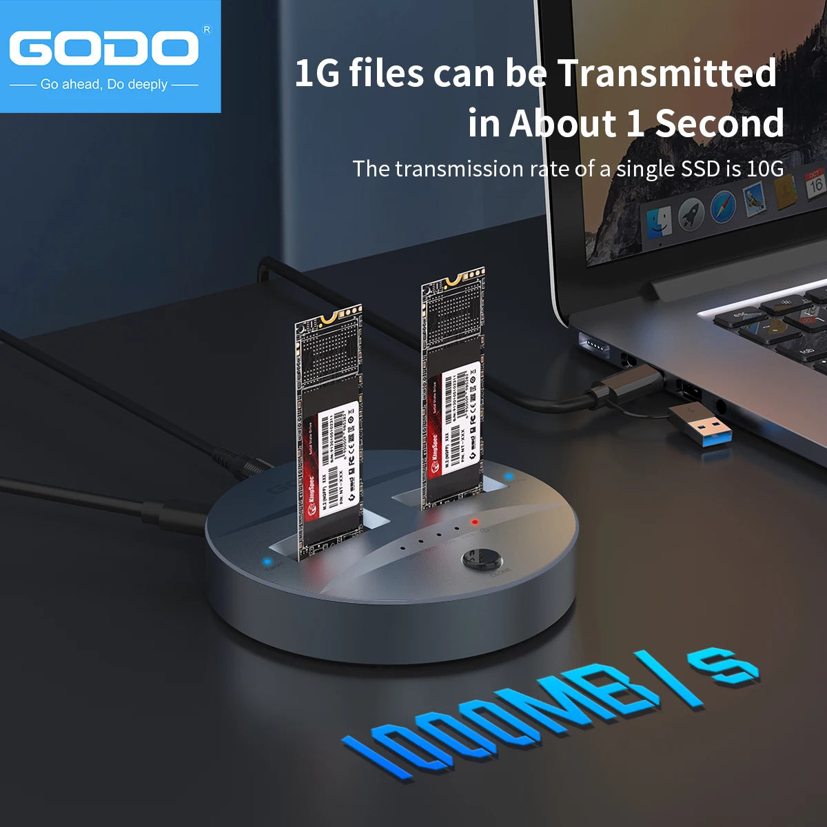 Дубликатор godo nvme/sata m.2 с двумя отсеками - Фотография_3
