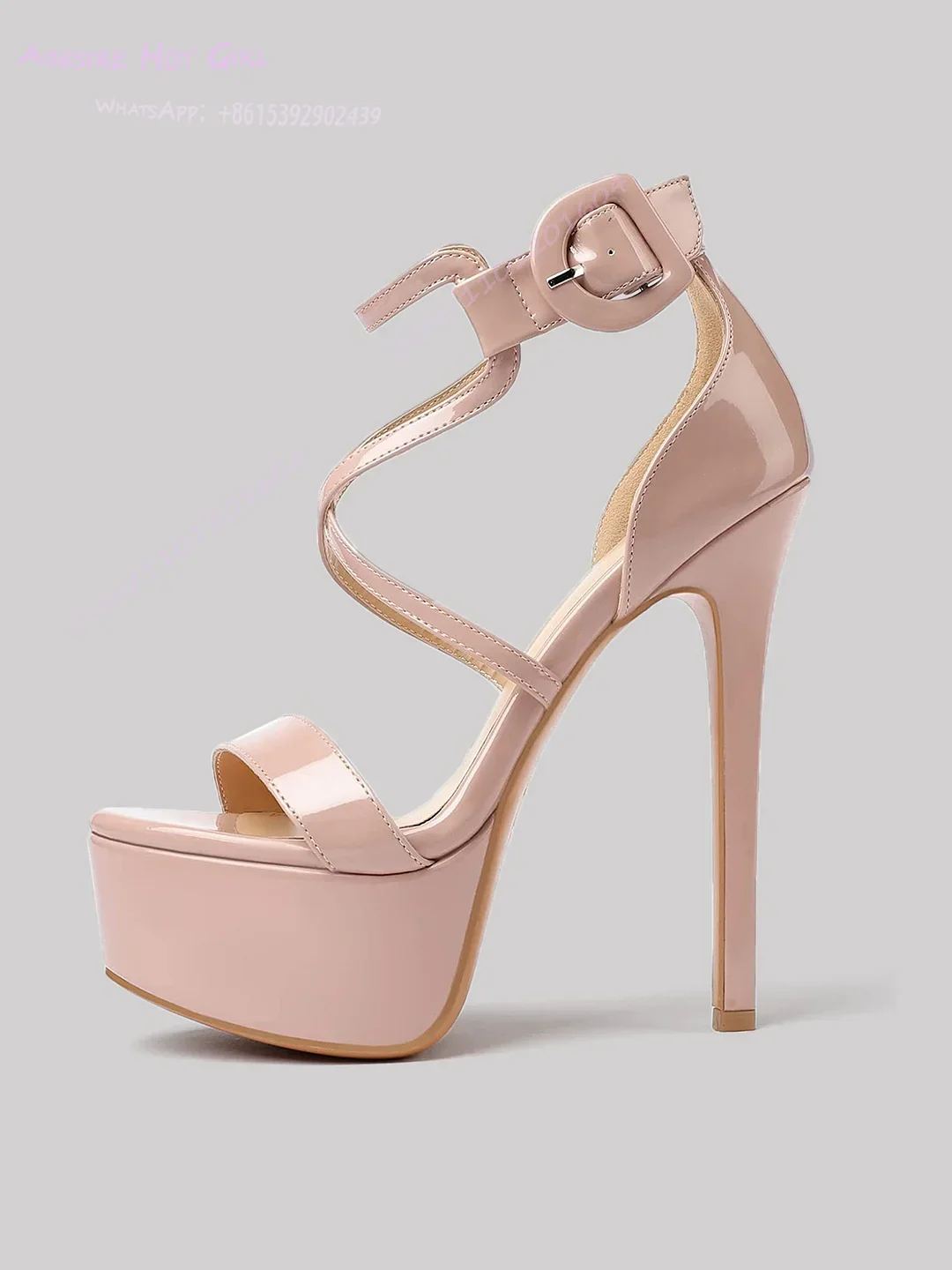 Коричневые лакированные туфли с - Фотография_4