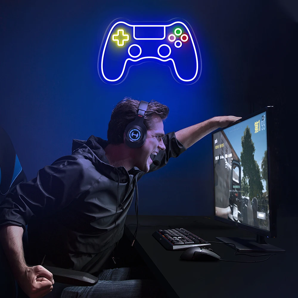 Неоновая вывеска геймера - Фотография_5