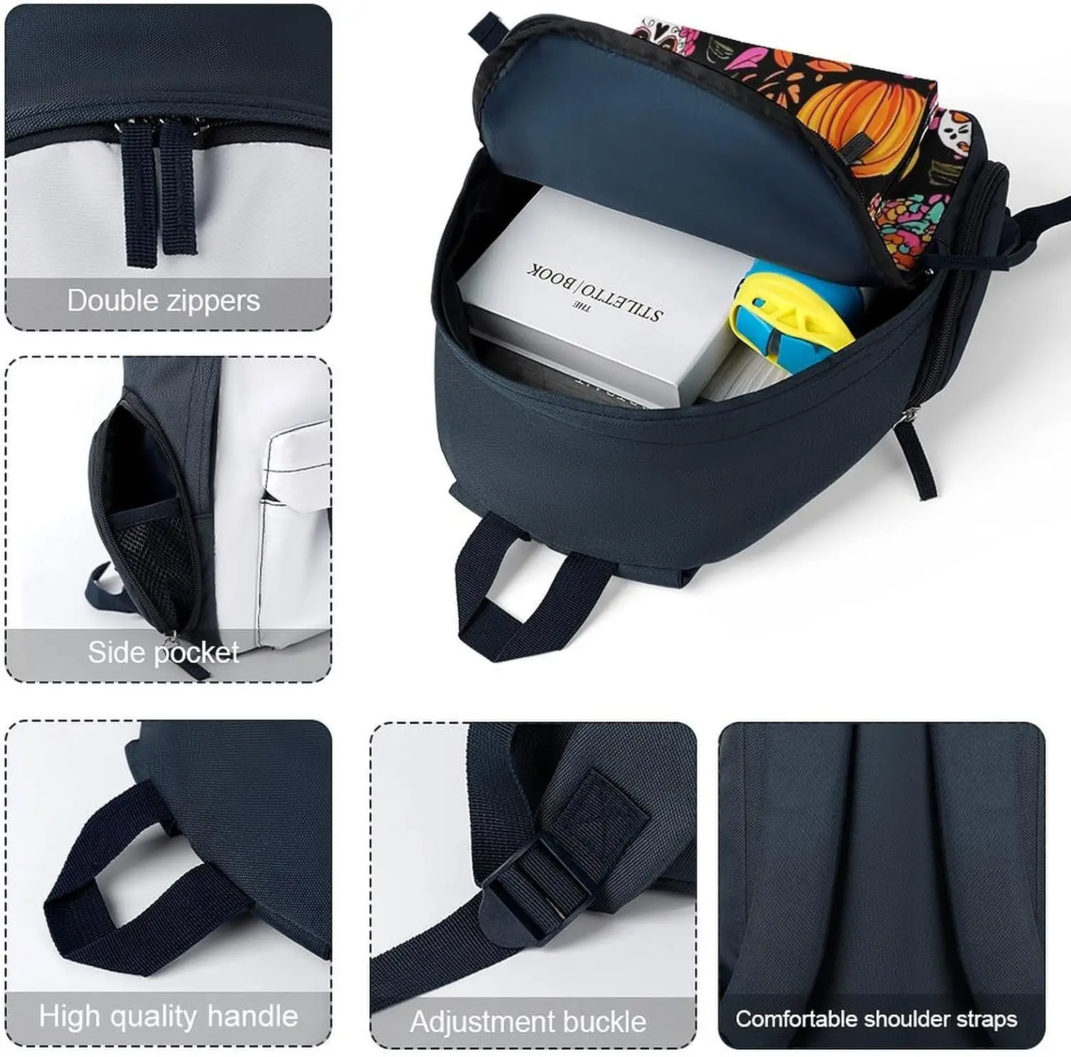 Хэллоуин тыква череп дорожный рюкзак - Фотография_5