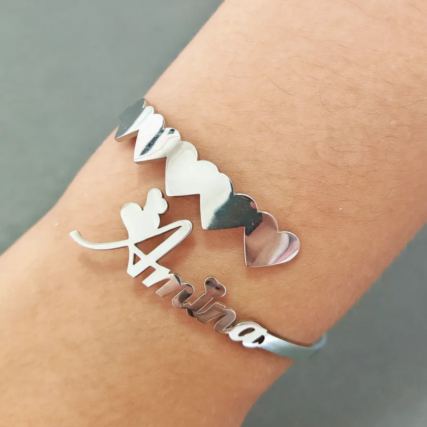 Индивидуальный браслет в форме сердца с верхней и нижней дифференциацией