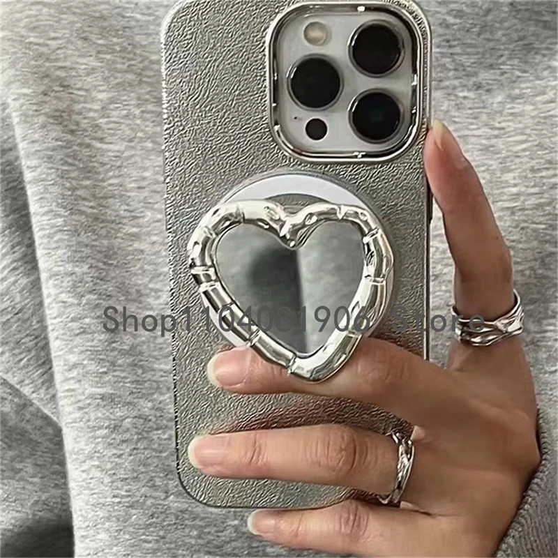 Ins серебристое зеркало в форме сердца - Фотография_2