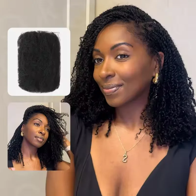 Qvr afro kinky bulk human hair 1 шт