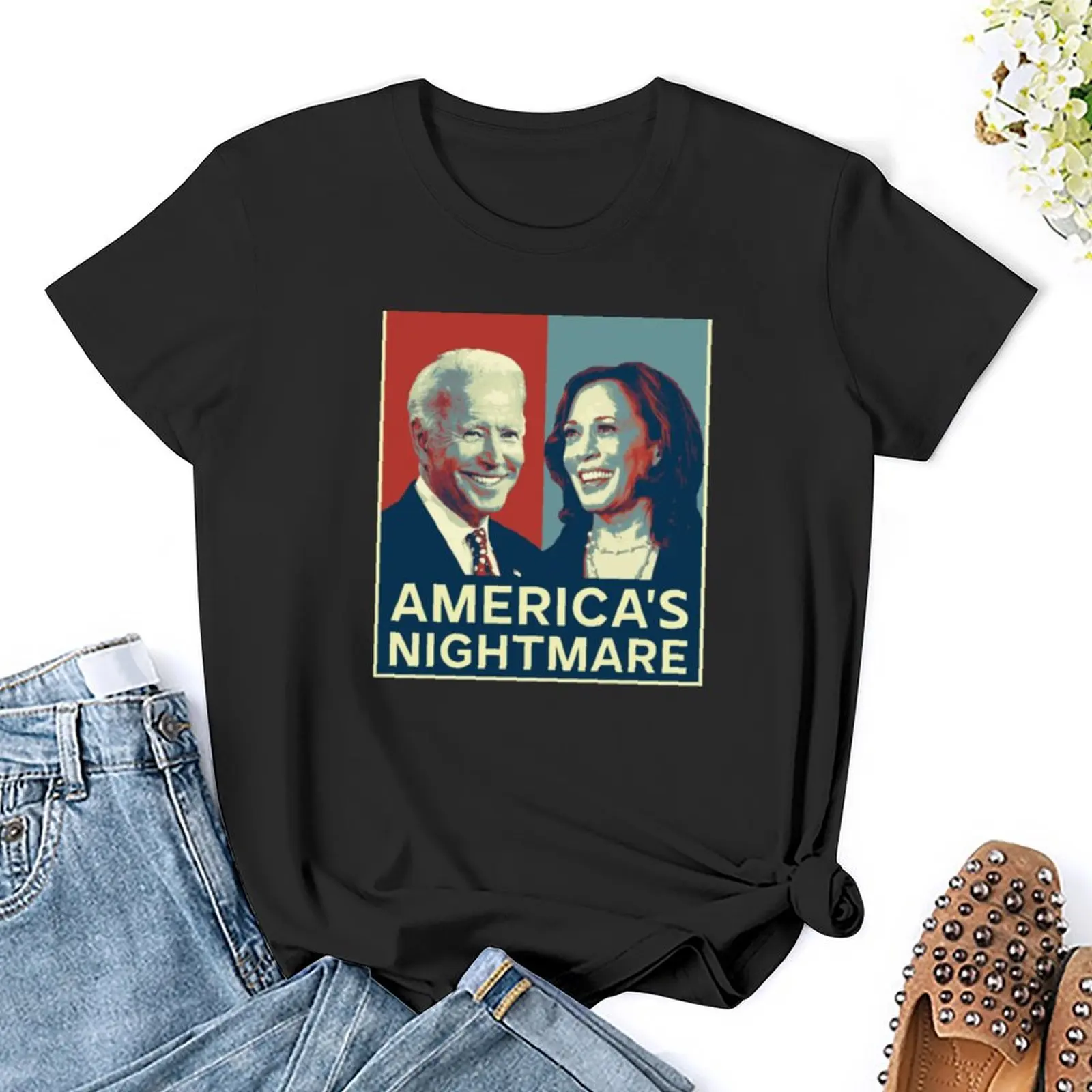 Футболка america's nightmare anti biden harris - Фотография_5