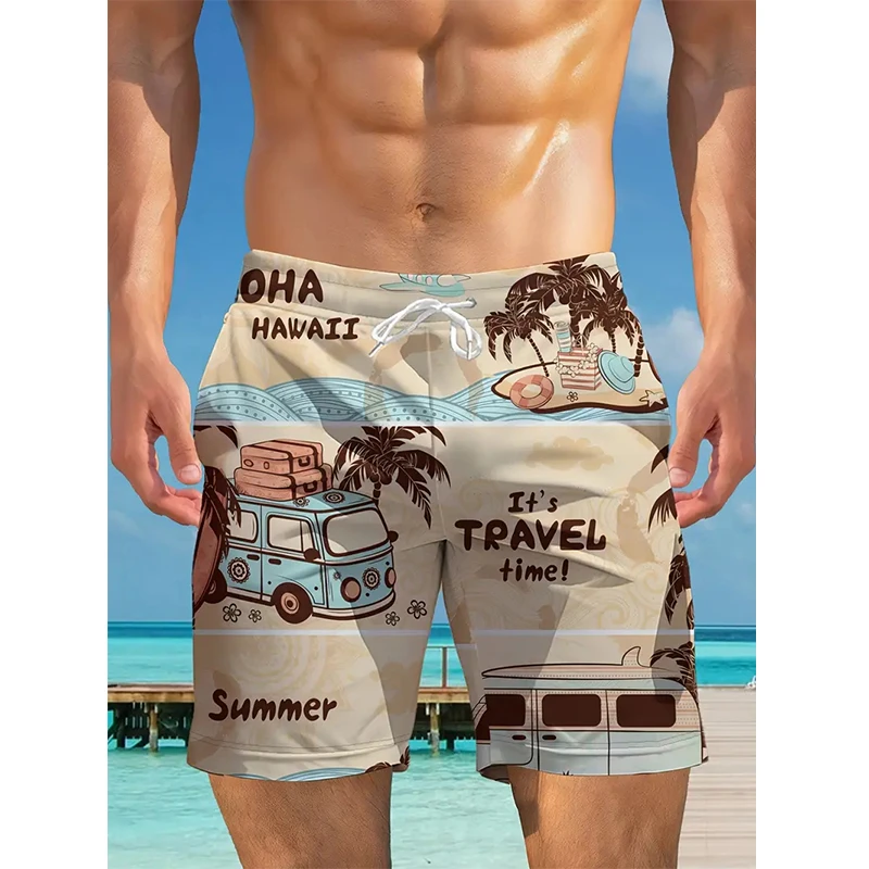 Мужские шорты с гавайским узором кокосовой пальмы - Фотография_5