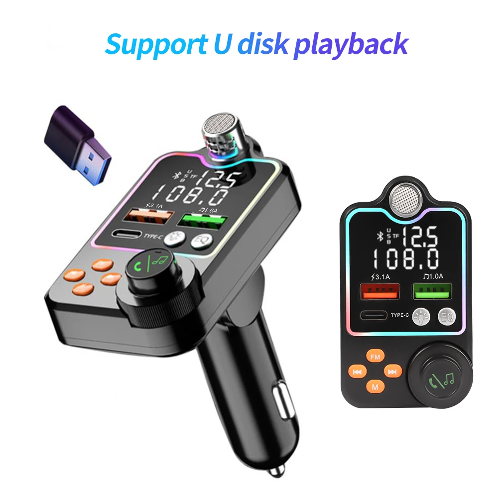 Автомобильный fm-передатчик bluetooth 5 - Фотография_6