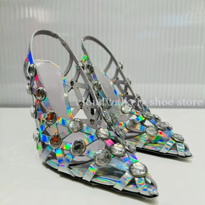 Новые дышащие сандалии с полыми кристаллами и драгоценными камнями - Фотография_4