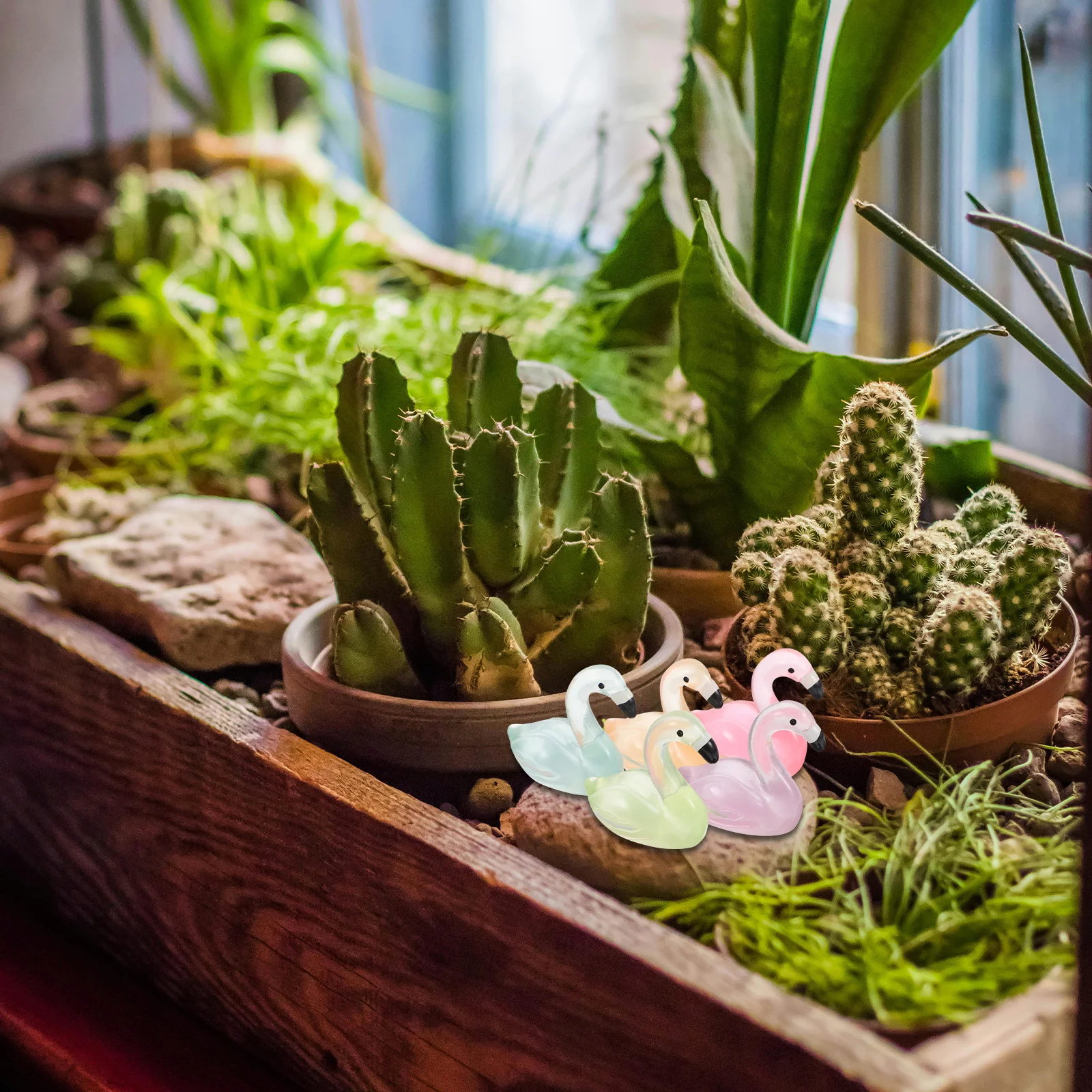 Мини-фламинго, изысканная декоративная скульптура животного для дома - Фотография_2