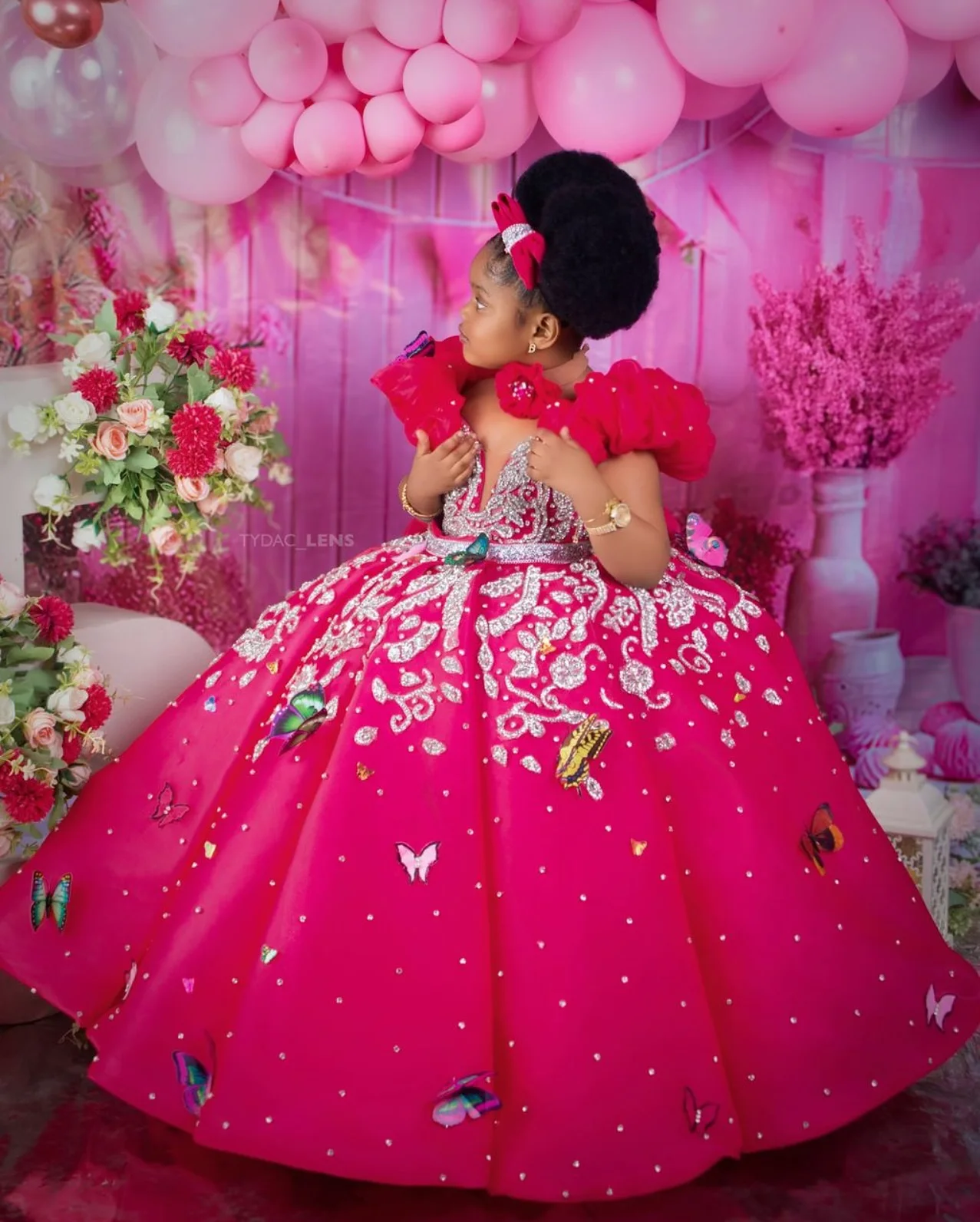 Роскошные платья с цветочным узором для девочек - Фотография_4