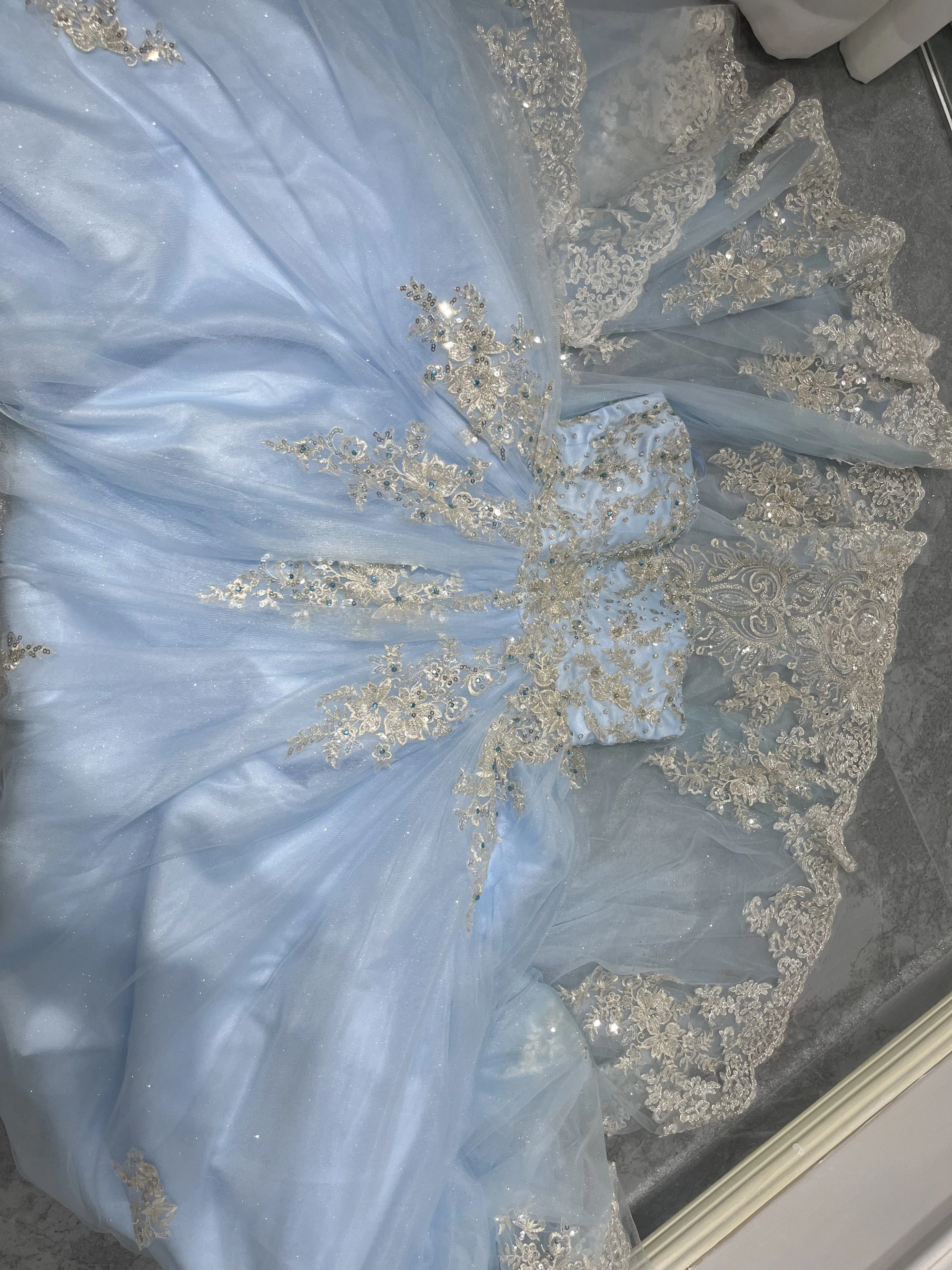 Небесно-голубое платье quinceanera - Фотография_6