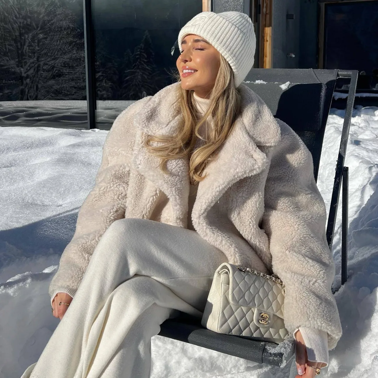 Женское модное плюшевое толстое пальто с воротником